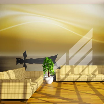 Fotótapéta - Fishing at sunset