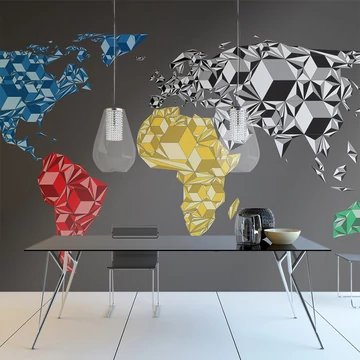 Fotótapéta - Map of the World - colorful solids