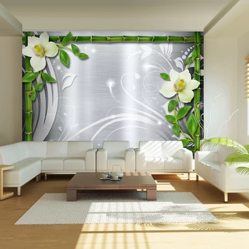 Fotótapéta - Bamboo and two orchids