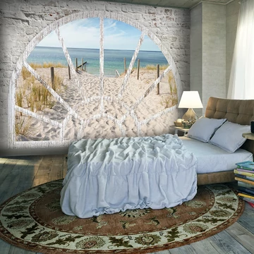 Öntapadó fotótapéta - Window View - Beach