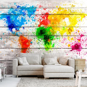 Öntapadó fotótapéta - World Map: Colourful Blot
