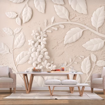 Öntapadó fotótapéta - Paper Flowers (Beige)
