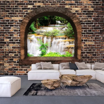 Öntapadó fotótapéta - Stony Window: Waterfalls
