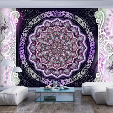 Öntapadó fotótapéta - Round Stained Glass (Violet)