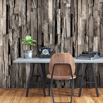 Öntapadó fotótapéta - Wooden Curtain (Dark Brown)