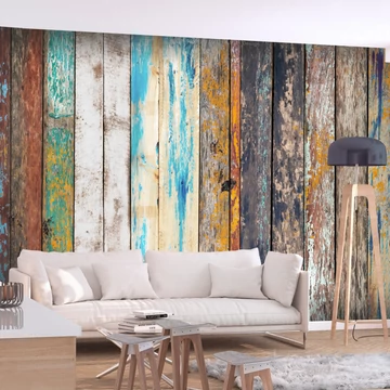 Öntapadó fotótapéta - Wooden Rainbow