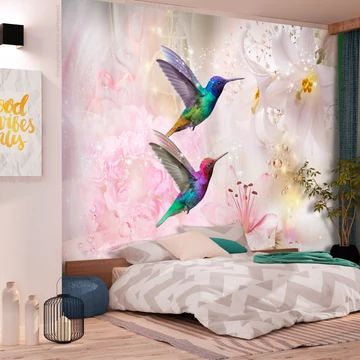 Öntapadó fotótapéta - Colourful Hummingbirds (Pink)