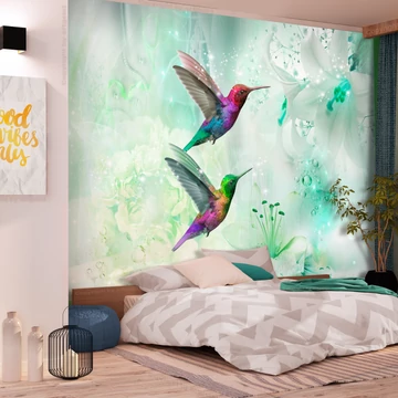 Öntapadó fotótapéta - Colourful Hummingbirds (Green)