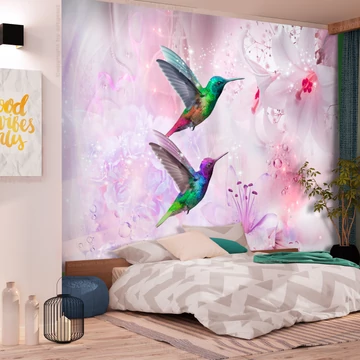 Öntapadó fotótapéta - Colourful Hummingbirds (Purple)