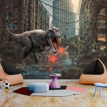 Öntapadó fotótapéta - Dinosaur in the City