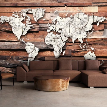 Öntapadó fotótapéta - Map On Wood