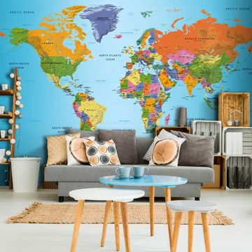 Öntapadó fotótapéta - World Map: Colourful Geography