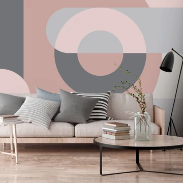 Öntapadó fotótapéta - Geometric Wreath (Pink)