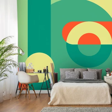 Öntapadó fotótapéta - Geometric Wreath (Green)
