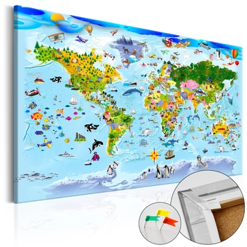 Kép parafán - Children's Map: Colourful Travels [Cork Map]