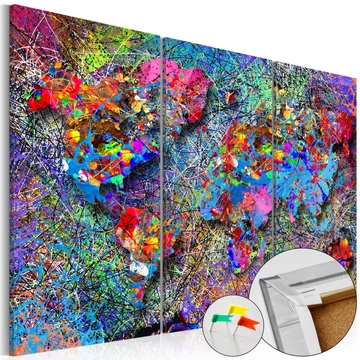 Kép parafán - Colourful Whirl [Cork Map]
