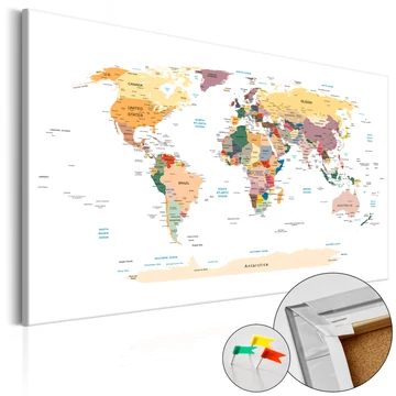 Kép parafán - World Map [Cork Map]