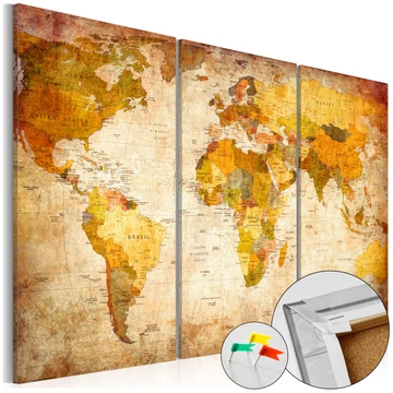 Kép parafán - Antique Travel [Cork Map]