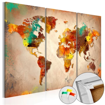 Kép parafán - Painted World [Cork Map]