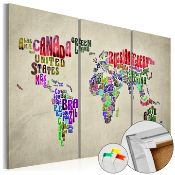 Kép parafán - Colorful Countries [Cork Map]