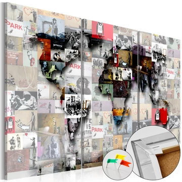 Kép parafán - Modern World's Map [Cork Map]