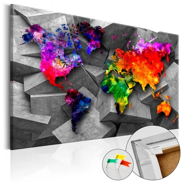 Kép parafán - Cubic World [Cork Map]