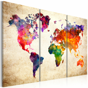 Kép - The World's Map in Watercolor