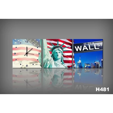 Vászonkép Faliórával H481 Fumetti Wall St