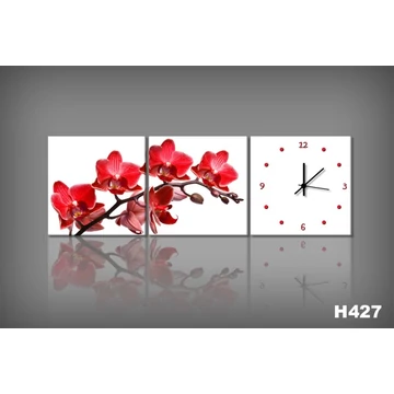 Vászonkép Faliórával Orchidea Rossa H427