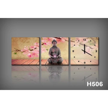 Vászonkép Faliórával H506 Orchidee e Buddha