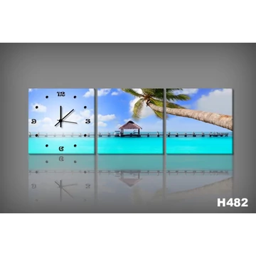 Vászonkép Faliórával H482 Spiaggia Tropicale