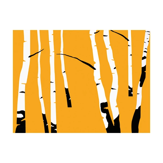 Fotótapéta - Birches on the orange background