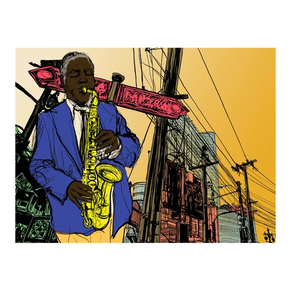 Fotótapéta - Saxophonist in New York
