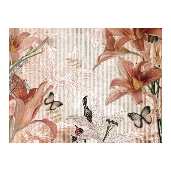 Fotótapéta - Flowers and butterflies