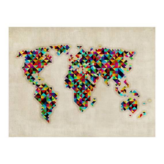 Fotótapéta - World Map - a kaleidoscope of colors
