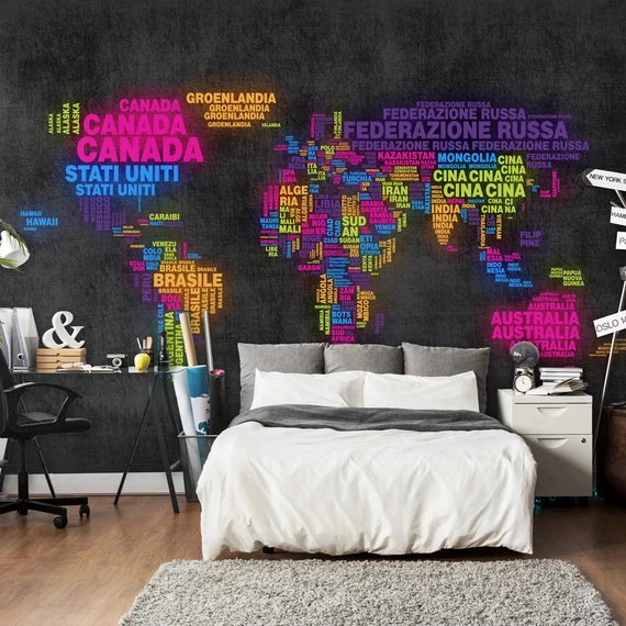 Fotótapéta - map, Italian - colors