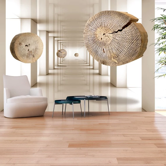 Öntapadó fotótapéta - Flying Discs of Wood