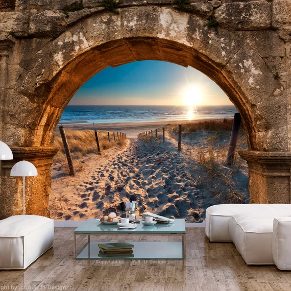 Öntapadó fotótapéta - Arch and Beach