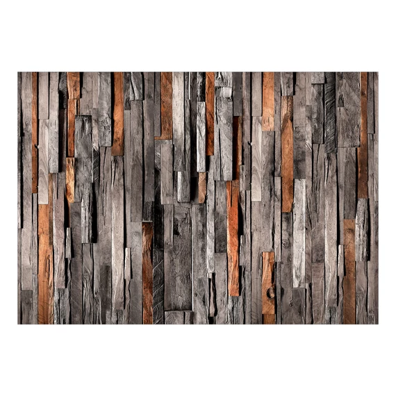 Öntapadó fotótapéta - Wooden Curtain (Grey and Brown)