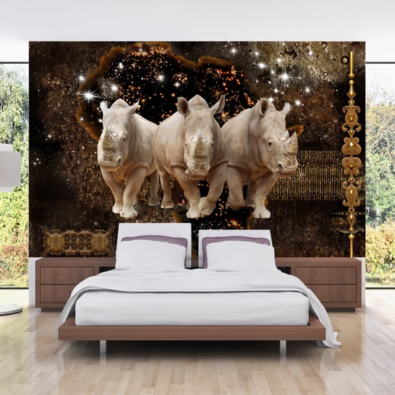 Öntapadó fotótapéta - Golden Rhino