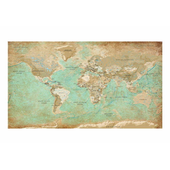 Öntapadó fotótapéta - Turquoise World Map II