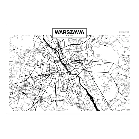 Öntapadó fotótapéta - Warsaw Map