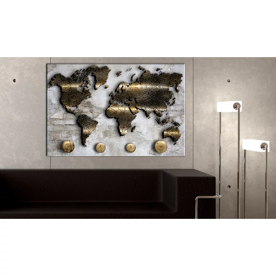Kép parafán - Golden Journey [Cork Map]