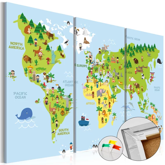 Kép parafán - Children's World [Cork Map]