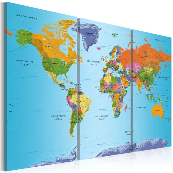 Kép - World Map: Colourful Note