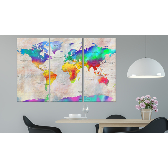 Kép - World Map: Rainbow Gradient