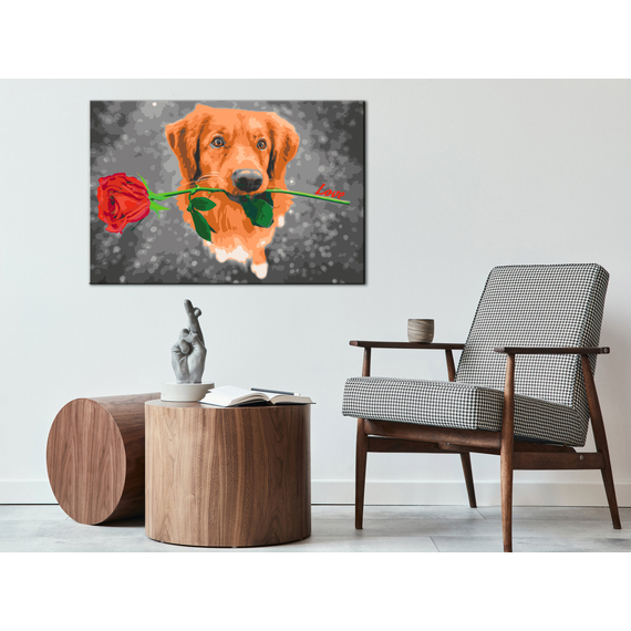 Kifestő - Dog With Rose
