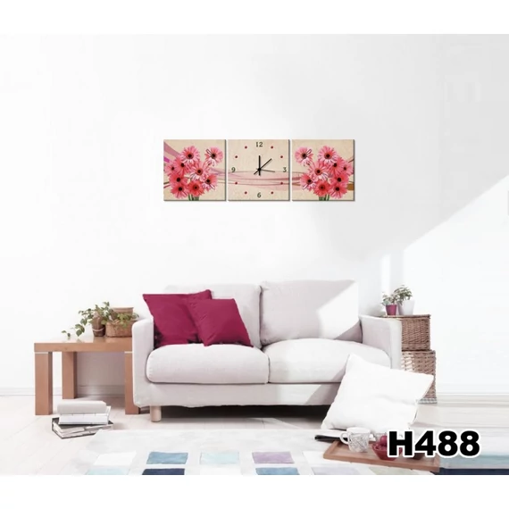 Vászonkép Faliórával H488 Bouquet Di Fiori Rosa