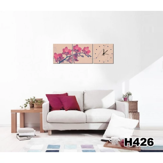 Vászonkép Faliórával Orchidea e Spacco H426