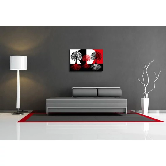 Digital Art vászonkép | 1210-S Rosso Alberi Neri ONE